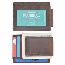 Money Clip Slim Vintage Leather Wallet For Men Front Pocket RFID Blocking...