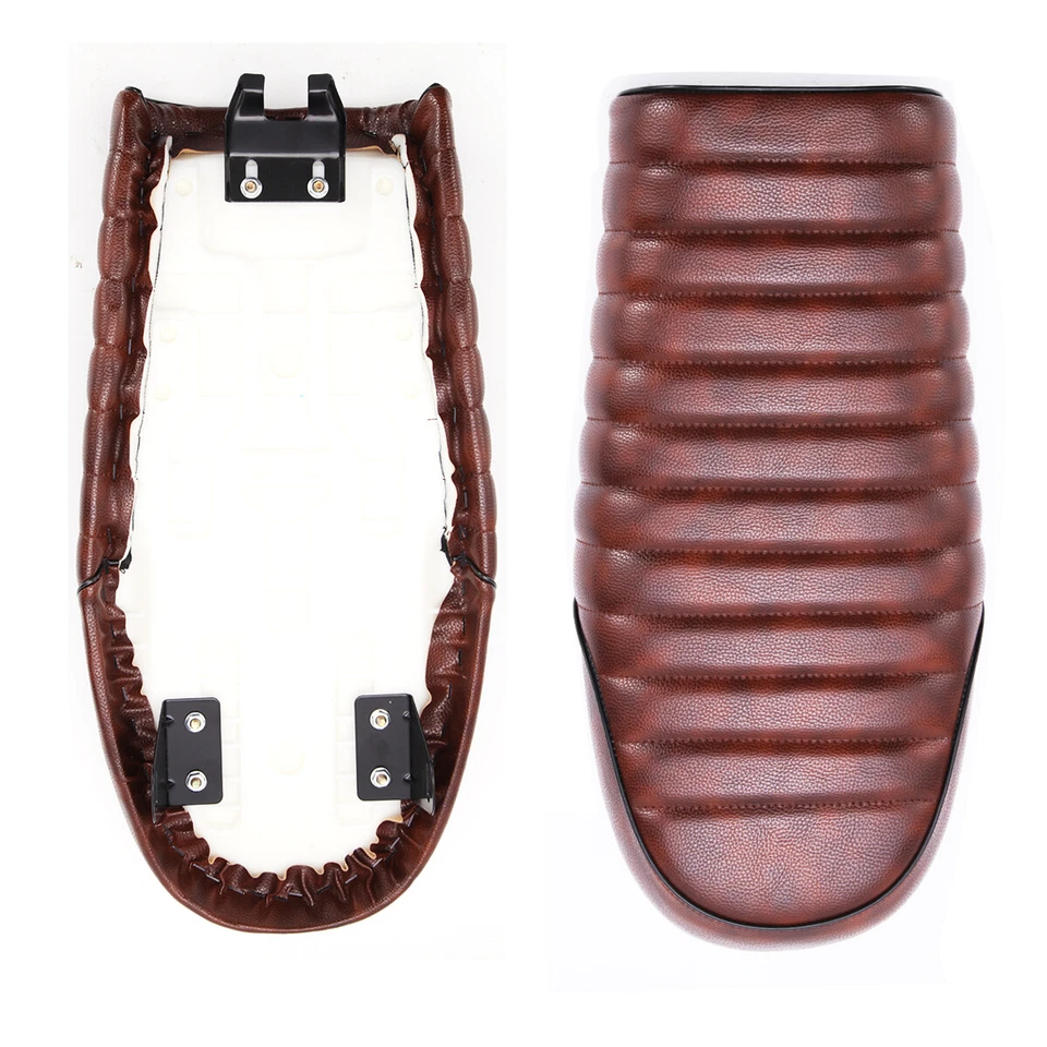 Motorcycle Cafe Racer Seat Flat Saddle PU For Honda CB 750 125 250 300 400 500 - Image 4 of 4