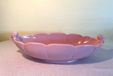 Vtg Abingdon USA Pink Compote Centerpiece Bowl Mid Century