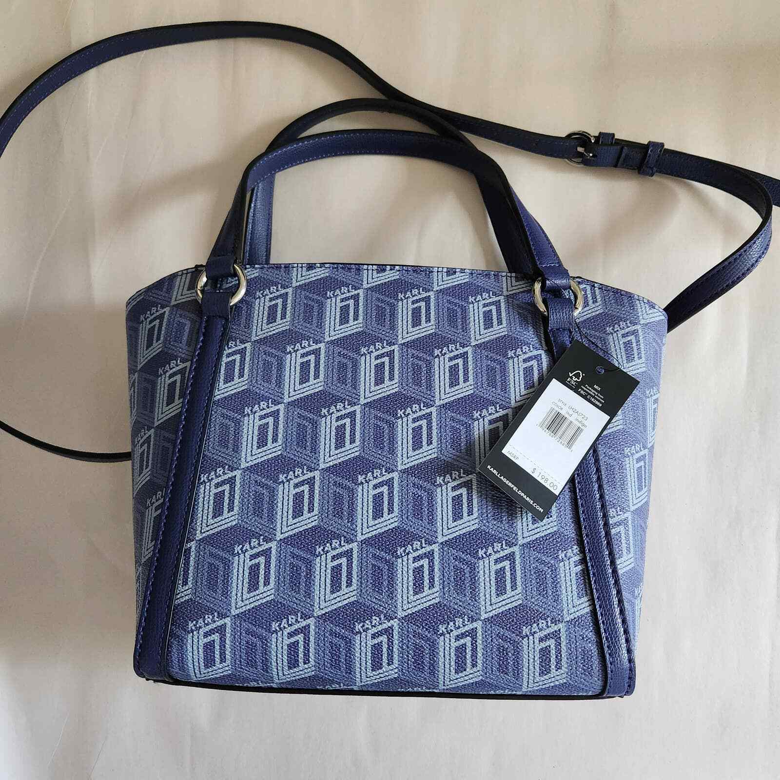 NWT Karl Lagerfeld Paris Crossbody Iris Tote Purse Handbag Blue eBay