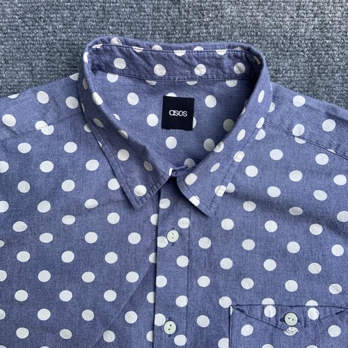 short sleeve polka dot shirt mens