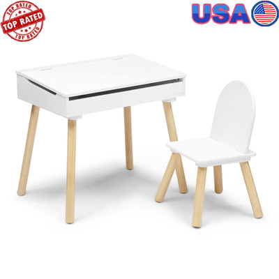 Desk and Chair for Toddlers and Kids Reading Drawing Homework Lift-Top Bedroom