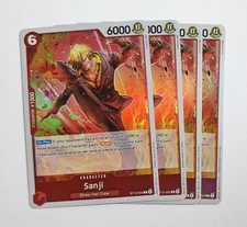 4 x Sanji ST10-004 Three Captains Holo Rare One Piece TCG Card Game Playset NM