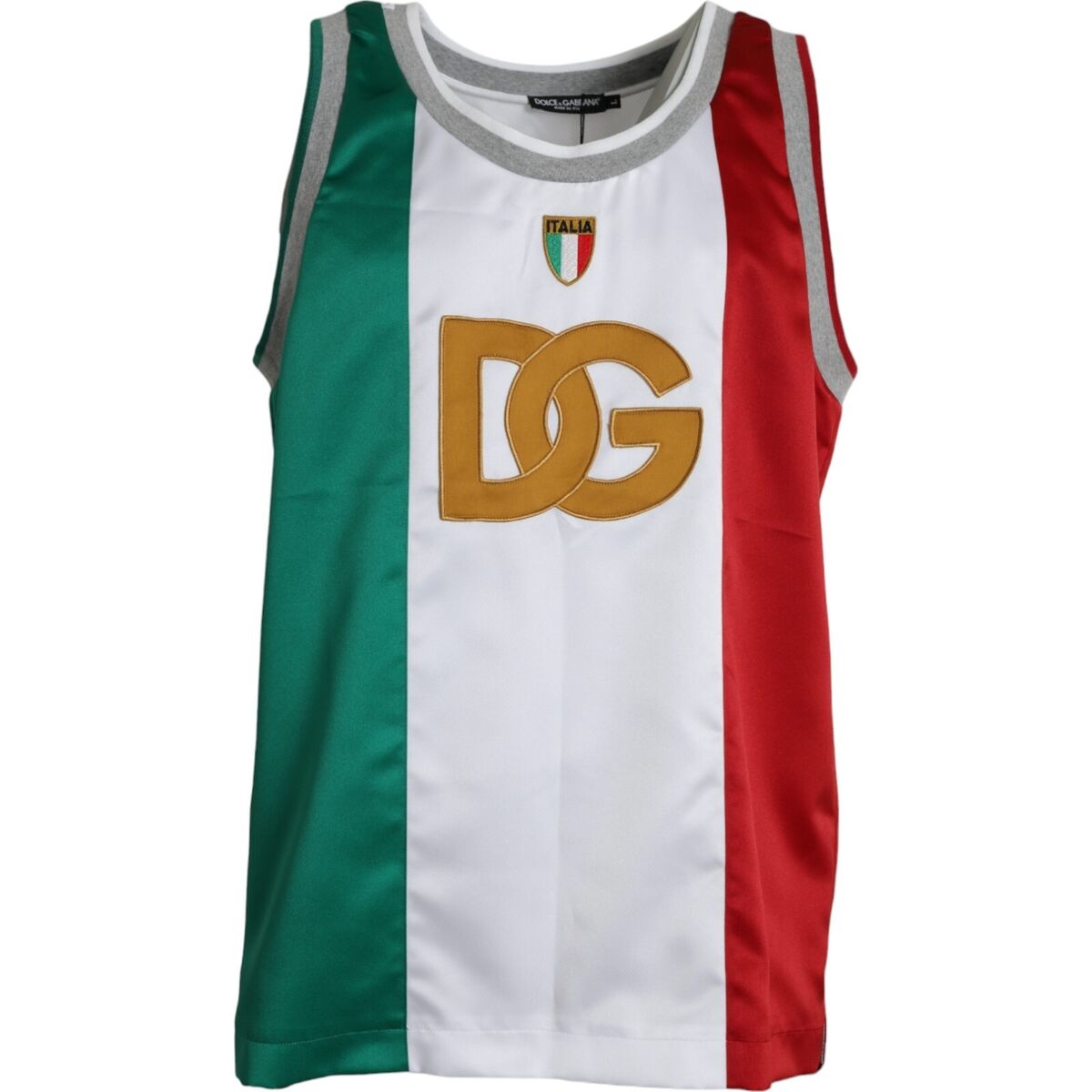 DOLCE & GABBANA T-shirt Sleeveless Top Italian Flag Basket s DOLCE & GABBANA T-shirt Sleeveless Top Italian Flag Basket s