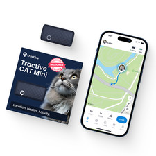 Tractive CAT Mini | GPS Halsband für Katzen | Dunkelblau | Generalüberholt