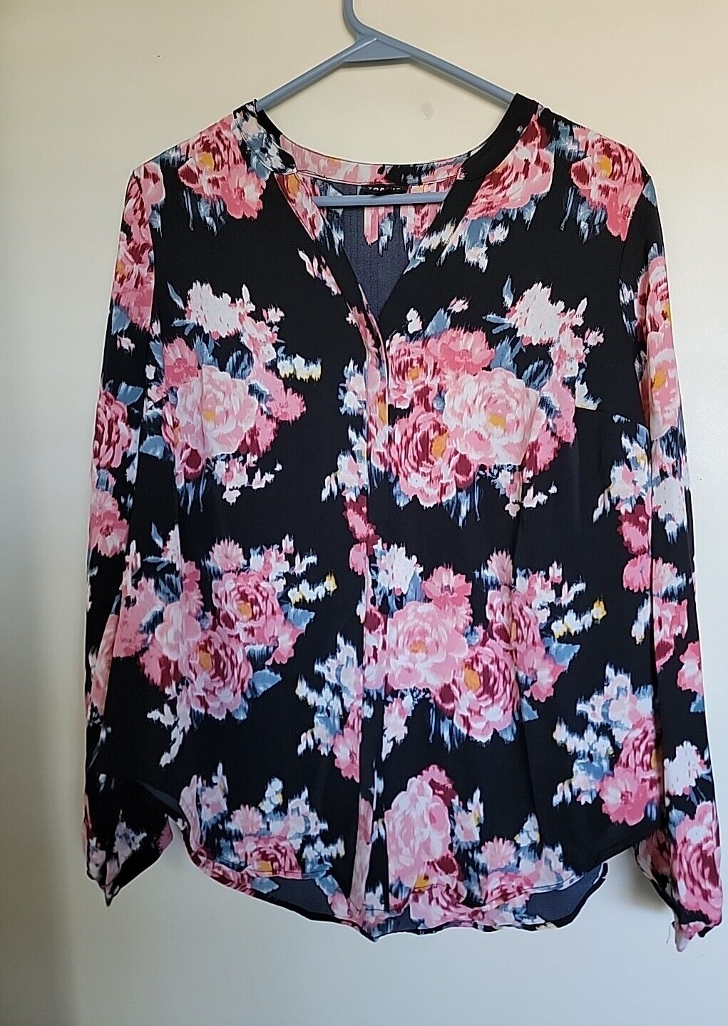 Torrid Womens 00 Long Sleeve Chiffon Floral Pleated Blouse Top