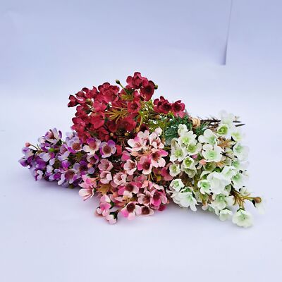 Wachsblume künstliche handgebundene Blumenstrauß - 6 Stiele - 4 Farben - aufrichtig