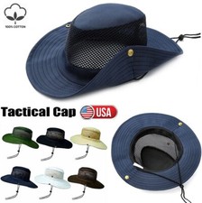 Mesh Tactical Boonie Hat Military Camo Bucket Wide Brim Sun Fishing Summer Cap