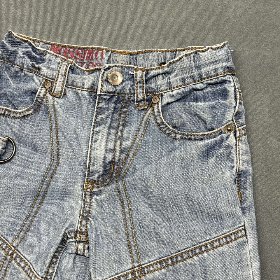 Jeans Mossimo Supply Co azul denim masculino tamanho 4 cintura ajustável anel D - Imagem 3 de 4