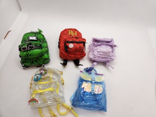 Rainbow High Doll Backpacks- Lot Of Five. Purple, Blue, Yellow, Green, Red  - Picture 1 of 5