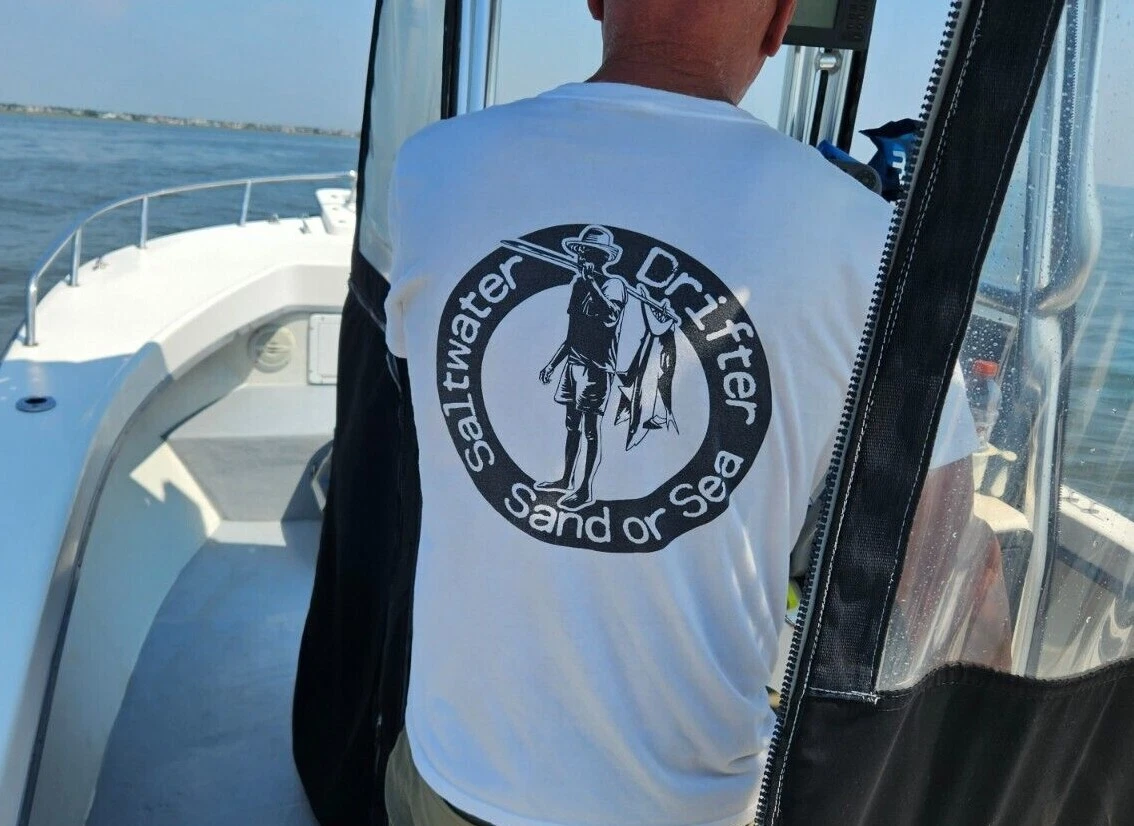 New Saltwater Drifter T-shirt Key West fishing boat Islamorada Caribbean Hobo