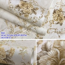 10m/roll 3D Flower Embossed Wallpaper DIY Texture Non Woven Wall Coverings Decor