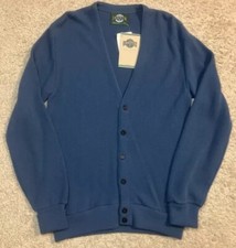 Vintage Jantzen Sweater Mens Small Blue V Neck Cardigan Acrylic Made in USA
