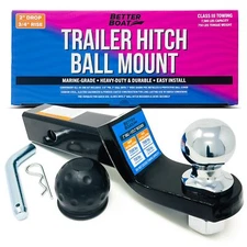 7500 Lbs Carbon Steel Trailer Hitch, 2" Ball Mount, 2 Inch Receiver with Towing