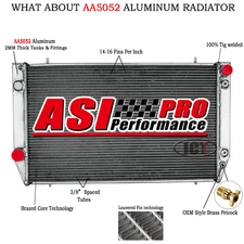 4 Rows Aluminum Radiator For 82-91 Jaguar XJS Base 3.6L/ 92-96 Jaguar XJS 4.0L