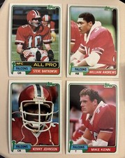 1981 Topps Falcons Steve Bartkowski  W Andrews  Mike Kenn RC Kenny Johnson RC
