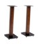 glass speaker stand, 30", dark oak/black