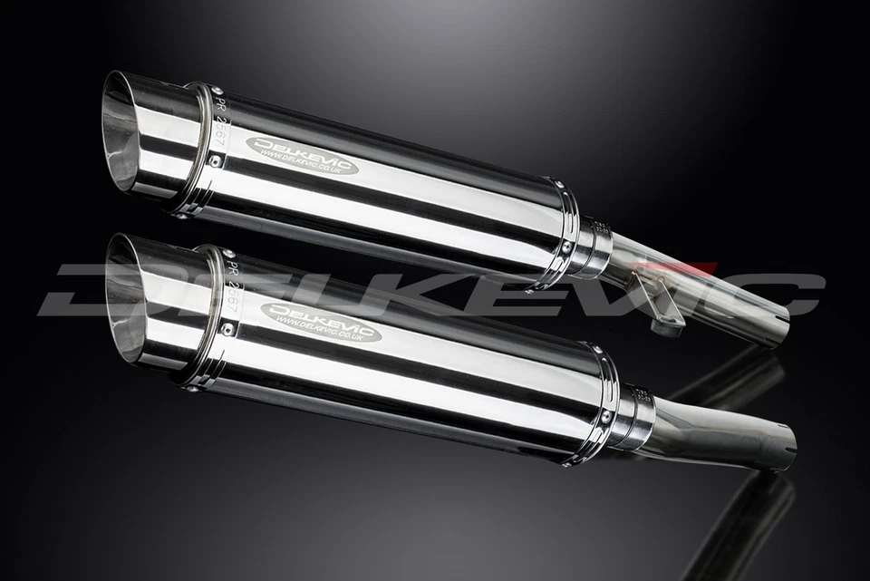 Kit silenciador de escape redondo de acero inoxidable Kawasaki ZZR1200 2002-2005 Slip On 14" Foto 3 de 4