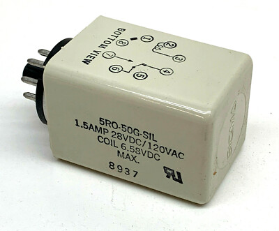 Sigma 5RO-50G-SIL Relay 1.5Amp 28VDC/120VAC, 6.58VDC Coil 5R0-50G-SIL