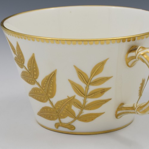 Fine Royal Worcester Porcelain Aesthetic Movement Style Gilt Cup & Saucer Antiqu - Picture 12 of 17
