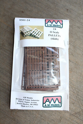 AM Models O Scale #9501-24 Pallets Skids 24 Pieces NEW