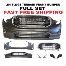 Front Bumper Cover For 2018 2019 2020 2021 GMC Terrain Grill upper bumper lower