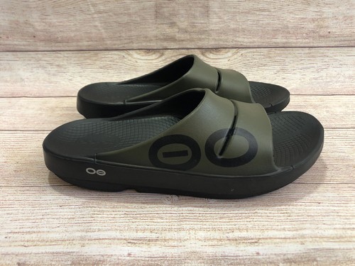 OOFOS Sport Slide Sandals Tactical Green Men's 9 /Wmns 11 EU 42 Comfort Recovery - Picture 2 of 8