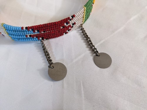 Handmade handcrafted African Maasai ethnic boho beaded neckband necklace - Picture 12 of 27