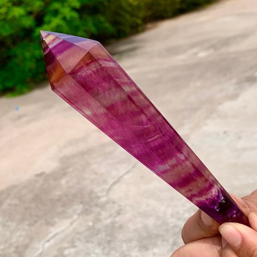 162G Natural Green Grass Agate Crystal Scepter Quartz Energy Column - Picture 7 of 24
