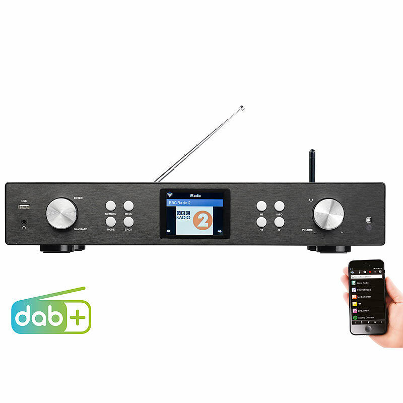 VR-Radio Digitaler WLAN-HiFi-Tuner mit Internetradio, DAB, UKW, MP3, Streaming