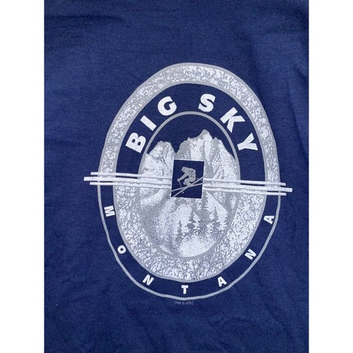 90s Youth Miller Big Sky MT Montana Blue Long Sleeve Ski Skiing Shirt Children - Picture 6 of 10
