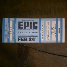 EPIC: Elvis Presley In Concert Exclusive Blue Commerorative Ticket Stub