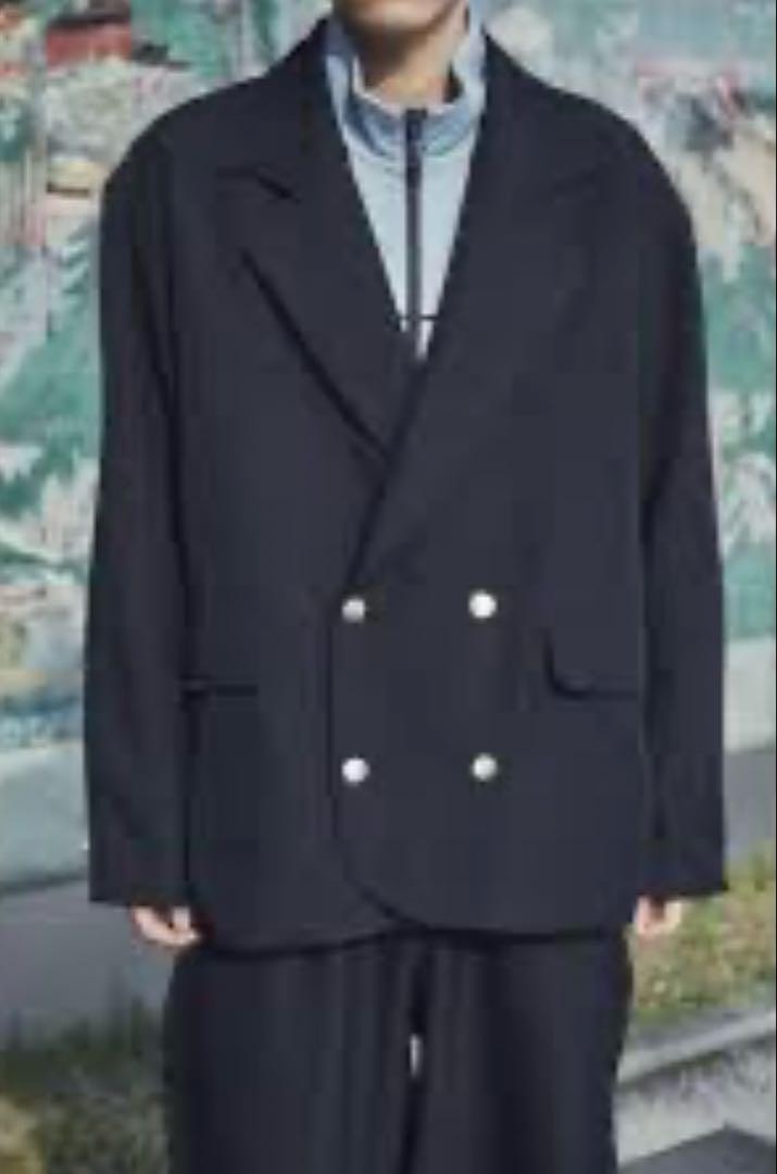 Gideal Double-Breasted Jacket Wide Pants Set-Up