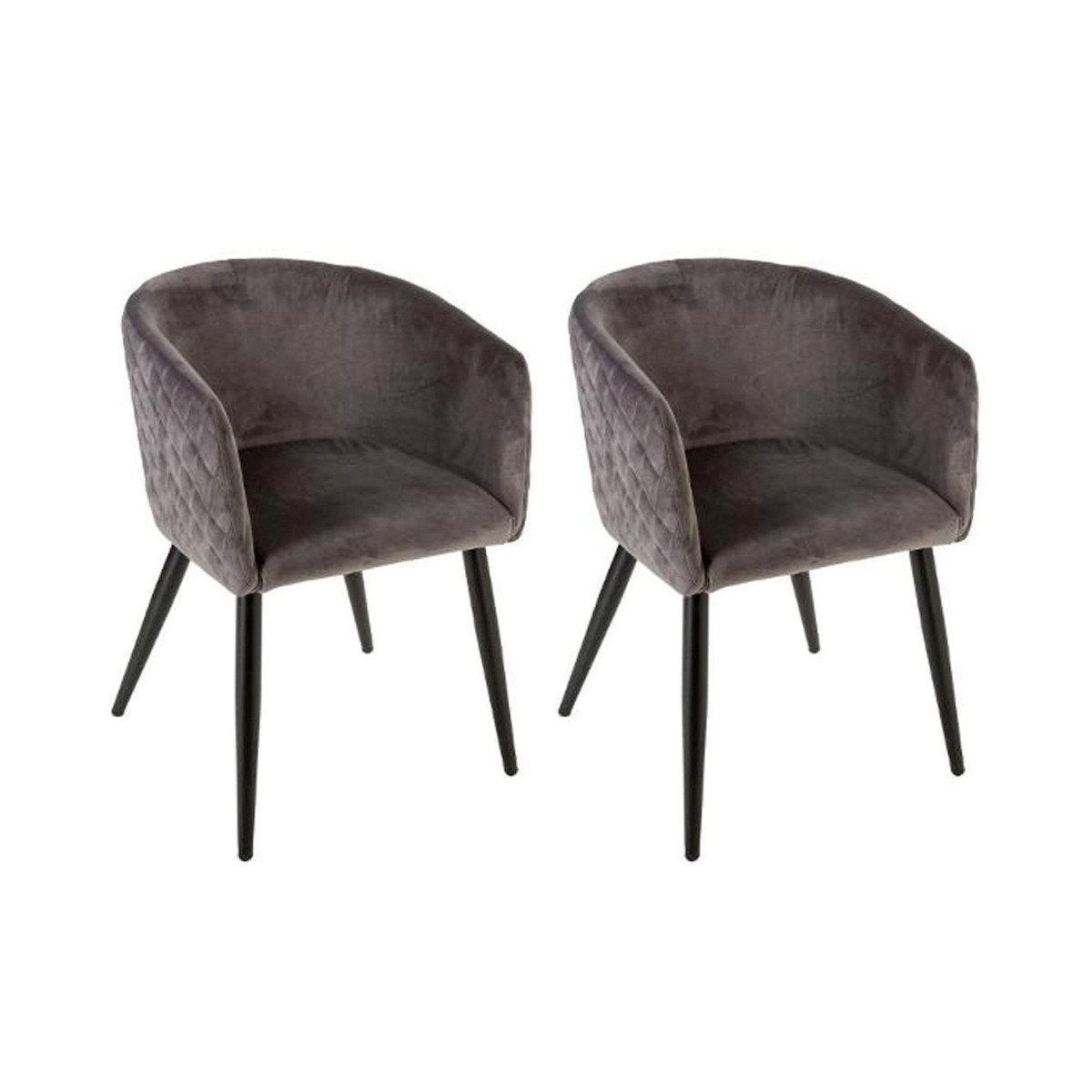 Fauteuils velours gris Marlo 76cm pour créer un coin lecture cosy