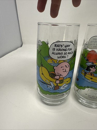 Bicchieri vintage McDonalds Camp Snoopy da collezione serie 1983 6" set di 4 (2 uguali) - Foto 11 di 14