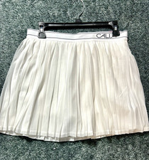 Calia Court High-Rise Skort Women's Pure White Pleated Mesh Medium  R1 