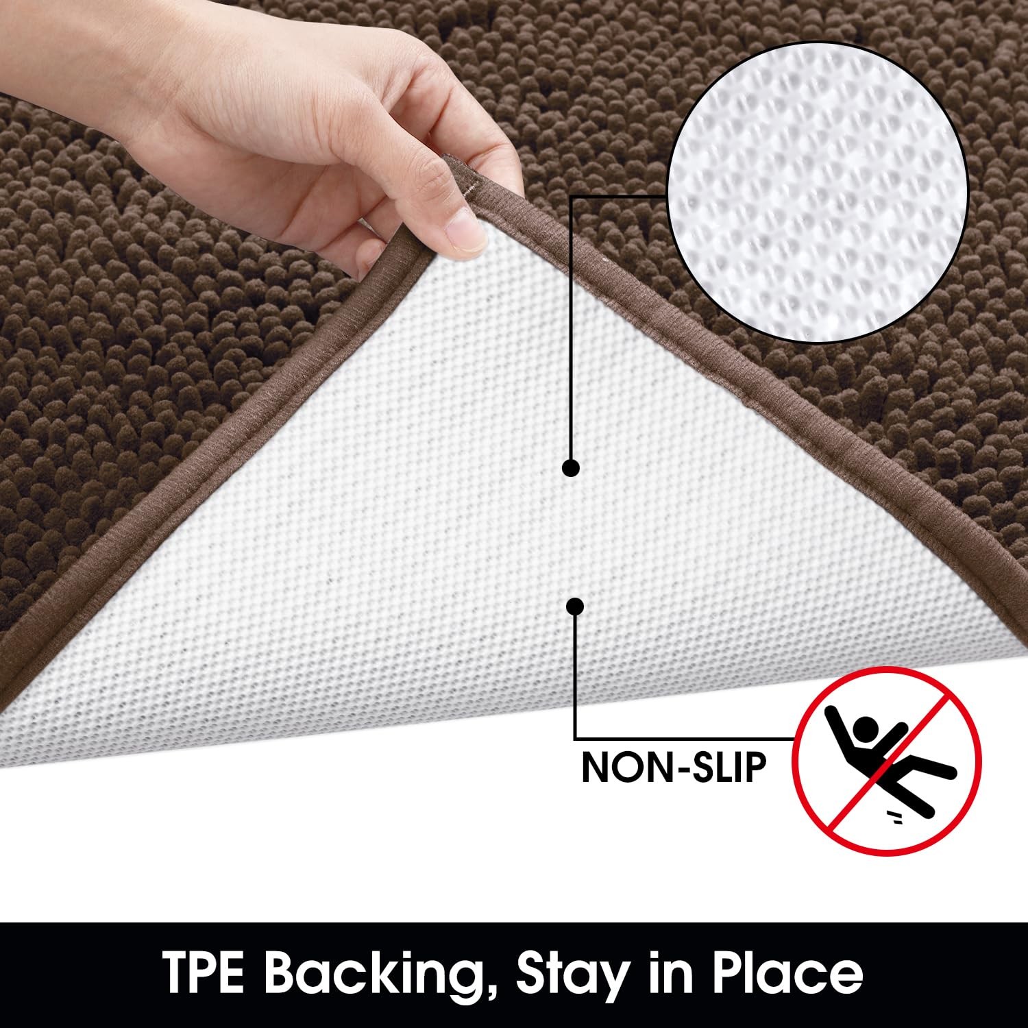 HOMEIDEAS 48"x30" Indoor Doormat, Chenille, Highly Absorbent, Muddy Dog Mat