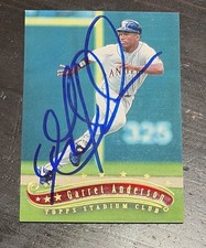 1997 Topps Stadium Club #61 Garret Anderson Signed Anaheim Angels Card Autograph