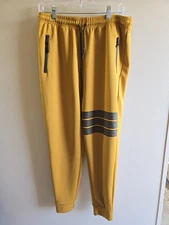 Men's Public Record Athletic Gold/Yellow Running Sports Tech Jogger Pants Sz L