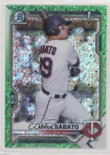 2021 Bowman Chrome Prospects Green Mini-Diamond Refractor 25/99 Aaron Sabato g6p