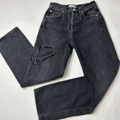 AGOLDE Women s Size 23 90s Jean Mid Rise Black Ankle Denim