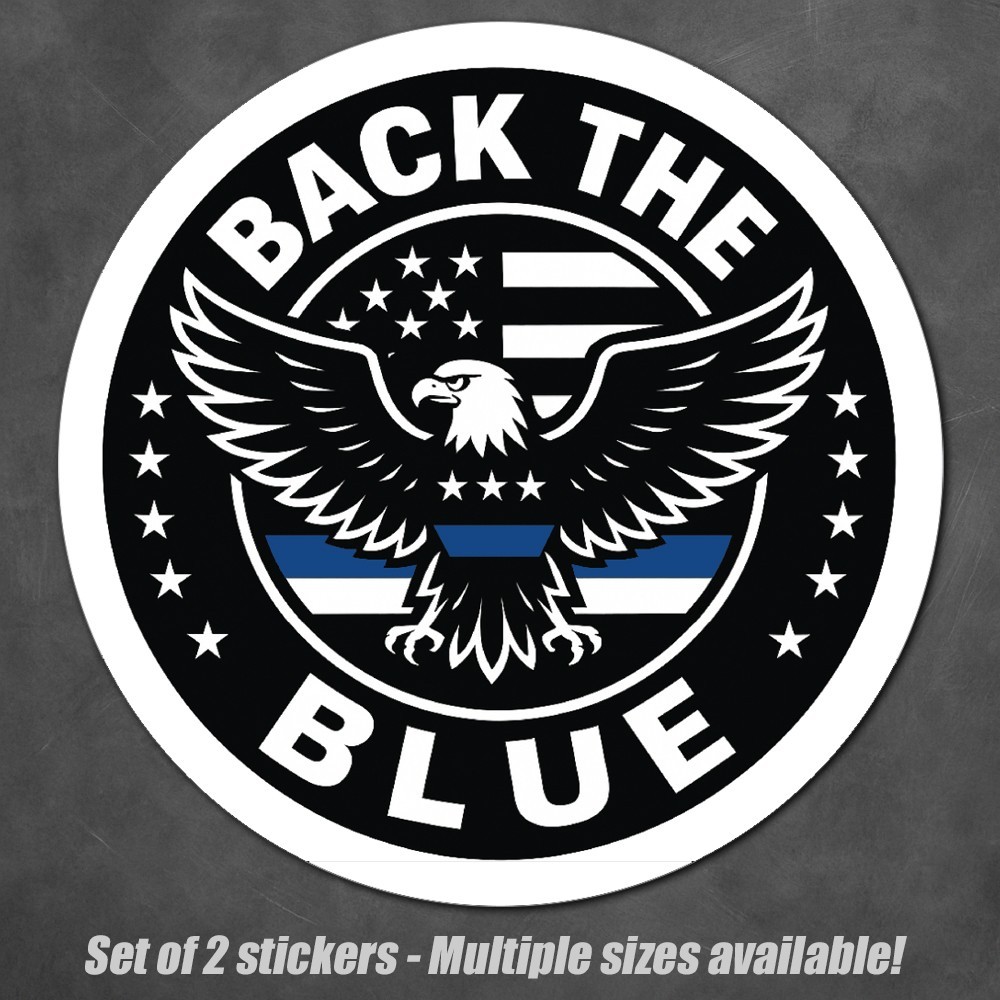 Back The Blue Sticker Police Support Decal Weatherproof Hard Hat Window Door USA