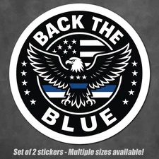 Back The Blue Sticker Police Support Decal Weatherproof Hard Hat Window Door USA