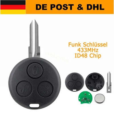433Mhz Für Smart 450 Fortwo Cabrio City Coupe Auto Funk Schlüssel Fernbedienung