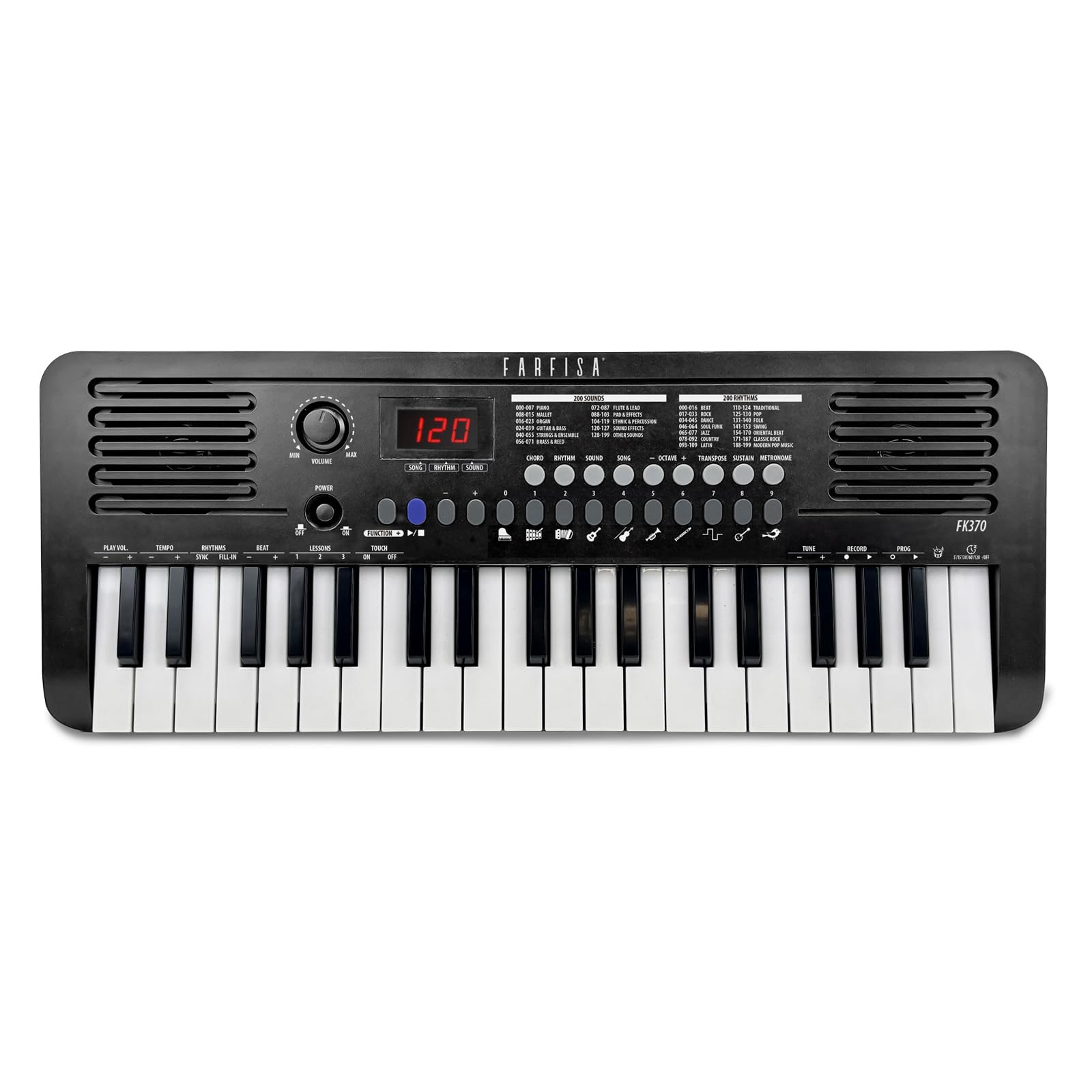 Clavier MIDI 37 touches dynamiques avec interface USB-C noire pour studio