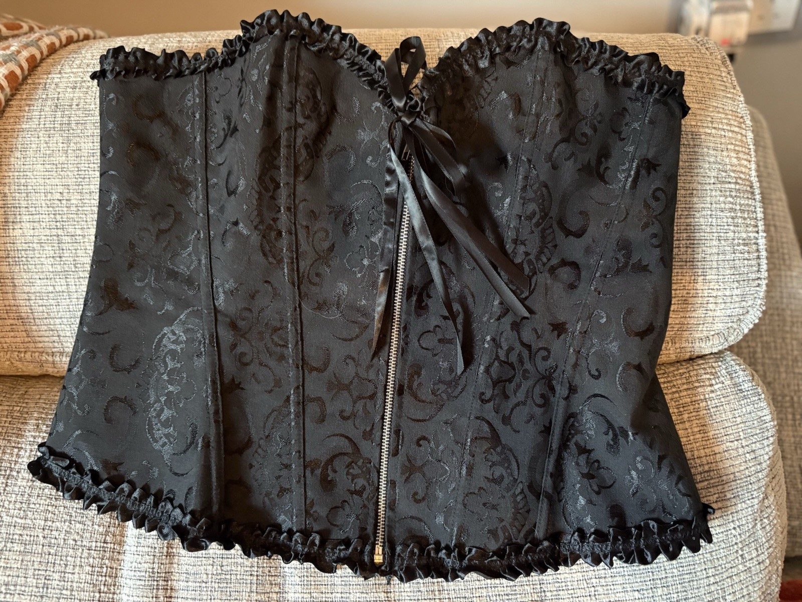 Black Patterned Corset Overbust