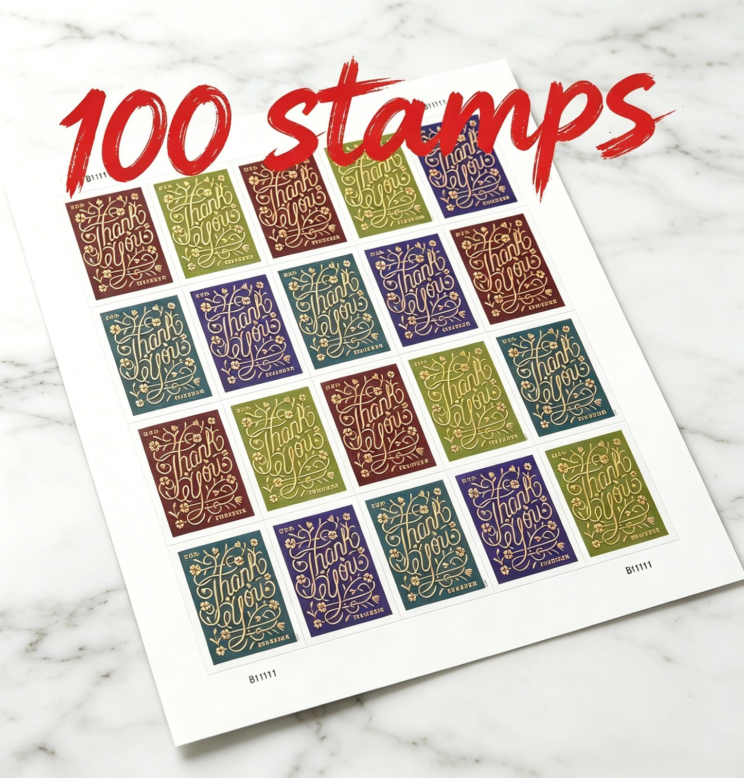 2020 USPS Scott 5519-22 Thank You - 5 Panes of 20 (100 Total) MNH Genuine
