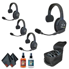 Eartec UL4S UltraLITE 4-Person Headset System (USA) with 6Ave Heaphone and