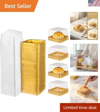 Elegant Waterproof Mini Cake Boxes - 50 Clear Plastic Containers 2.16x2.16in