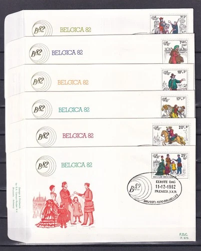 [LG78957] Belgium N°2071/2076FDC Belgica '82 First Day Cover COB € 14,00 SUPERB
